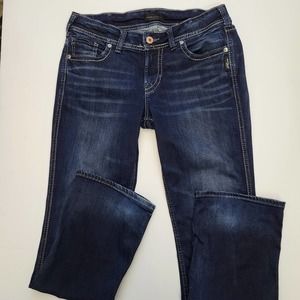 Silver Jeans Co Women's Suki Slim Bootcut 31/31 Curvy Midrise Blue Denim